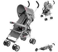 Moby-System Poussette Canne Barton Grise, Châssis Aluminium, Siège Polyester, Harnais 5 Points, Capote Solaire, jusqu'à 15 kg, dès 6 Mois, 101 × 45 × 62 cm