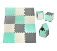 Moby-System Tapis de Puzzle 120 x 90 x 1,2 cm- Tapis d'éveil 12 Pièces en Mousse EVA-Tapis de Jeu sans Odeur - CE & EN- Vert