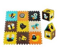 Moby-System Tapis d'Eveil Bébé 90 x 90 x 1 cm- Tapis Puzzle - Tapis de Jeu 9 Pièces en Mousse EVA sans Odeur- Motifs Animaux