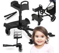 Moby-System BUGGY2GO Poussette supplémentaire avec siège réglable, fixation universelle, roues rembourrées à 360°, pour enfants de 2 à 5 ans, convient à 99,9% poussette, siège d'appoint