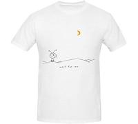 Moby Wait for Me Printed Tee Graphic T Shirt Funny Shirt for Mens White XXL