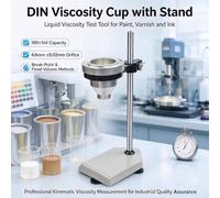 MObyat Coupe De Viscosité Din, Outil De Test De Viscosité des Liquides, Orifice en Acier Inoxydable 4/6 Mm, Coupe en Alliage Daluminium 100 ± 1 ML pour Les Tests De Viscosité DIN4 with Stand