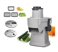 MObyat Coupe-légumes Électrique, Hachoir À Fruits Professionnel avec Lame À Mailles, 140 TR/Min, Autonomie De 60 Min, Grande Ouverture d'alimentation De 91 X 66 Mm, Épaisseur Réglable De 1 À 3 Mm