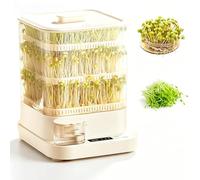 MObyat Germoir Automatique À 3 Niveaux, 1,5 L, Brumisation Rotative Uniforme À 360°, Minuterie avec Affichage LED, Culture Simultanée De Plusieurs Variétés pour Une Famille Nombreuse.