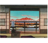 MOBYAT Kawase Hasui Posters《Matin au Hot-Spring Resort à Arayu》Art Mur Esthétique Toile Peinture Et Impressions Home Decor Photos 60x90cmx1 sans Cadre