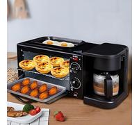 MObyat Multifonction Breakfast Maker, Breakfast Maker Station with Frying Pan Oven and Coffee Maker, 30min Timer Function, Non-Stick Frying Pan, Anti-Scald Handle, Making Cakes, Steaks, Omelettes