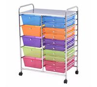 MOBYGKFY 15 Tiroir Rolling Rangement Cart Tools Scrapbook Paper Office Office Organisateur Mutli Color Home Furniture