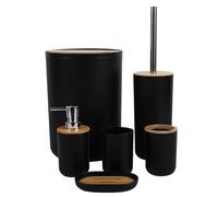 MOBYGKFY Articles de Toilette de Salle de Bains, Kit de Rangement de Salle de Bains en Six pièces, Poubelle, Porte-Savon, Porte-Brosse à Dents(1-Pack)