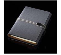 MOBYGKFY Bande élastique détachable à trois volets, Surface en tissu, carnet de notes à feuilles mobiles, carnet d'affaires A5, registre à main
