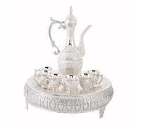 MOBYGKFY Base de service à vin, verre à vin, Pot à vin, impression en Relief, pièces d'art décoratives(Silver)