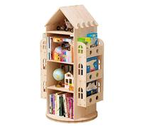 MOBYGKFY Bibliothèques rotatives bibliothèque rotative en Bois Massif 360 degrés Rotation Livre Rack Livre Stockage Rack Livre