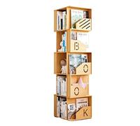 MOBYGKFY Bibliothèques rotatives pin Bois Massif bibliothèque rotative à 360 degrés étagère à Livres étagère de Rangement for Livres Livre