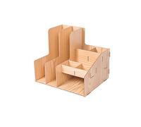 MOBYGKFY Boîte de Rangement Boîte de Stockage Multi-Couche Dossier de Porte-Billets Supports de Bureau Fournitures de Stockage de fichiers Panier de Stockage de fichiers(Wood Color)