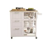 MOBYGKFY Chariot d'îlot de Cuisine, Bar de Cuisine Industriel et Chariot de Service Roulant sur roulettes, Chariot de Rangement Utilitaire avec vin à 3 Niveaux