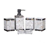 MOBYGKFY Distributeur de Savon en résine Porte-Brosse à Dents Ensemble d'accessoires de Salle de Bain gargarisme Tasse Cadeaux de Mariage Ensemble de Cinq pièces