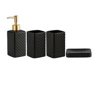 MOBYGKFY Ensemble d'accessoires de Salle de Bain céramique ménage Distributeur de Savon Liquide conteneur Bouche Tasse Porte-Savon Outils de Lavage(D)
