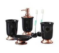 MOBYGKFY Ensemble de Fournitures de Salle de Bain en céramique Lotion Bouteille Brosse à Dents Baril Bouche Tasse décor Accessoires Ensemble de Toilette(D)