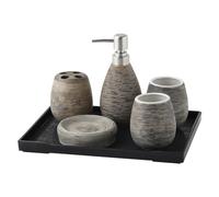 MOBYGKFY Ensemble De Fournitures Lavage Céramique Brossée Vintage Main Salle Bain Cinq Pièces Décoration Mariage