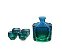 MOBYGKFY Ensemble de pichet à saké japonais, verres à vin paon, Pot à saké en cristal, ensemble de tasses, distributeur de liqueur Flagon