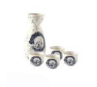 MOBYGKFY Ensemble de saké en céramique de 250ml, 1 Pot à vin, 4 tasses, diviseur d'alcool for Restaurant, spiritueux Shochu Vodka, ensemble de Bar, cadeau