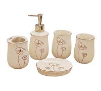 MOBYGKFY Ensemble de Salle de Bain en céramique Ensemble de Cinq pièces Porte-Brosse à Dents de Lavage de la Bouche Kit de Salle de Bain