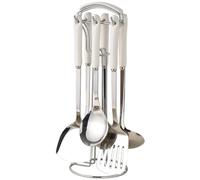 MOBYGKFY Ensemble d'ustensiles de cuisine en céramique, ustensiles de cuisine en acier inoxydable, cuillère de cuisine, spatule, coffret cadeau(D)