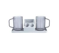 MOBYGKFY Kit de 4 pièces Ensemble de Salle de Bain Tasse de rince-Bouche Articles de Toilette Ustensiles de brossage