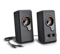 MOBYGKFY Petit Haut-Parleur multimédia de Bureau 2.0, Ordinateur Portable, téléphone Portable, stéréo, Caisson de Basses extérieur, câble