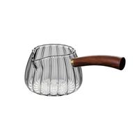 MOBYGKFY Pichet à thé en verre Borosilicate épais, poignée latérale en bois, tasse de Justice, tasse à thé divisée