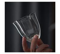 MOBYGKFY Pichet à thé en verre Transparent hexagonal, résistant aux hautes températures, tasse de Justice à main pas chaude, tasse à thé divisée(7.4x9.6cm 175ml)