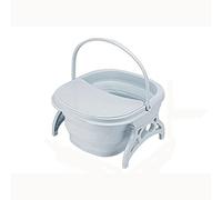 MOBYGKFY Pliant Pied Baignoire avec couvercle Lave-pieds bain moussant massage Seau Sauna Baignoire pliable Seau bain de pieds bassin Réduire la pression(Kl-bleu)