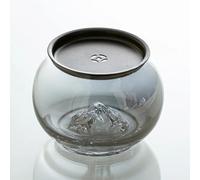 MOBYGKFY Réservoir de scories de thé en verre de montagne avec couvercle en étain, seau à résidus de thé Zen, cylindre de poussière de thé, baril à café, accessoires Jianshui(Argento)