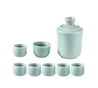 MOBYGKFY Service à saké en céramique, tasses avec chauffe-plat, poterie traditionnelle en porcelaine, service à vin for boisson chaude