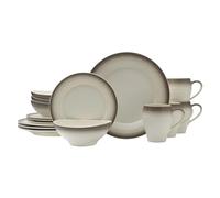 MOBYGKFY Service de vaisselle en céramique 16 pièces, Service for 4 personnes, ensemble d'assiettes, ensembles de dîner, assiettes, plats, Bar