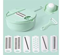 MOBYGKFY Slicer de légumes multifonctions multiples de 12 pack de légumes avec gratterie de pommes de terre de carotte de protection(Grn)