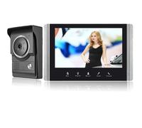MOBYGKFY Système d'interphone vidéo Filaire, kit de Sonnette visiophone, caméra IR intérieure et extérieure for Villa, Maison, Appartement
