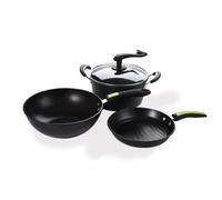 MOBYGKFY Ustensiles De Cuisine Pierre De Blé Poêle Antiadhésive Poêle Wok Ensemble Trois Pièces Ménage