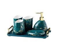 MOBYGKFY Ustensiles Ensemble de Salle de Bain en céramique de Six pièces for Couples Ensemble de Toilette Brossage des Dents rince-Bouche Tasse Fournitures de Salle de Bain