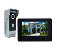 MOBYGKFY Visiophone Filaire avec écran de 7 Pouces, système Sonnette, visiophone, caméra à Vision Nocturne, Kit d'interphone vidéo