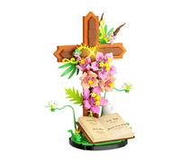 MOC jésus croix tulipe Bible fleur blocs de construction jouets cadeau 363 pcs