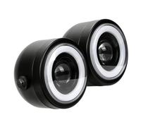 MOCALUX Optique Avant Phare Moto Pour Bad Boy FXSTSB 1995-1997 Phare Avant Pour Moto Feux De Route Croisement Feux De Jour(Jaune,A)