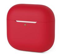 Mocarheri Coque en Silicone Compatible avec AirPods 4 2024, Housse Protecteur pour AirPods 4ᵉ Génération, Étui en Silicone Souple pour Airpods 4, [LED Avant Visible], (Rouge)