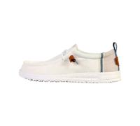 Mocassin à Lacets Hey Dude Wally Craft Linen - Blanc-Gris Stone 43