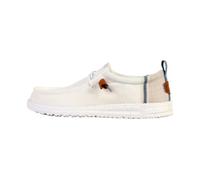 Mocassin à Lacets - Hey Dude - Wally Craft Linen - Blanc-Gris Stone - Confort Exceptionnel - Dessus Textile 46