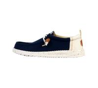 Mocassin à Lacets Hey Dude Wally Craft Linen - Bleu Sargasso-Blanc 43