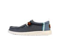 Mocassin à Lacets - Hey Dude - Wally Craft Linen - Gris Monument-Denim Fade - Confort Exceptionnel 43