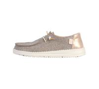 HEYDUDE Wendy Metallic Sparkle - Baskets pour Femme - Chaussons avec Semelles Confortables - Style Mocassin, Rose Gold, 36