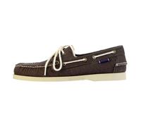 Mocassin Basse Cuir Sebago Portland 10OZ Washed Canvas - Marron Sombre 41,5