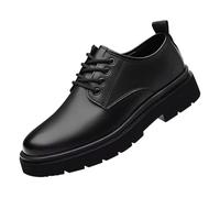 Mocassin Chaussures de loisirs en cuir pour homme Semelle épaisse Antidérapantes Confortables Couleur unie Chaussures d'affaires en cuir Extérieur Semelle souple Chaussures d'affaires avec lacets 39