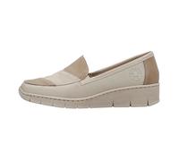 Mocassin Compensée Cuir Rieker - Femme - Beige - Confort Exceptionnel 37